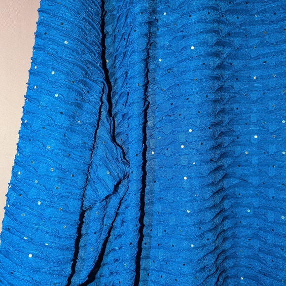 CATHERINES Blue Sparkle Textured Tunic 5x - Picture 4 of 11